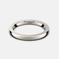 2mm Rounded Ring Set - 14K White Gold