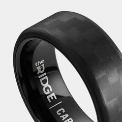 8mm Beveled Ring Set - Carbon Fiber 3K