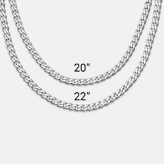 5mm Curb Chain - Platinum - 20"