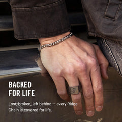 6mm Curb Bracelet - Titanium - Medium