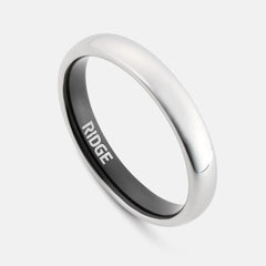 4mm Rounded Ring Set - Platinum