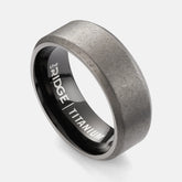 8mm Beveled Ring Set - Stonewashed Titanium