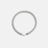 6mm Curb Bracelet - Platinum - Medium