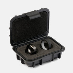 8mm Beveled Ring Set - Royal Black