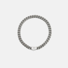 6mm Curb Bracelet - Titanium - Medium