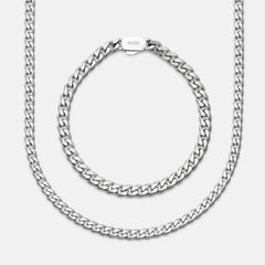 6mm Curb Bracelet - Platinum - Large