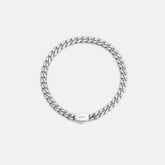 6mm Curb Bracelet - Platinum - Large
