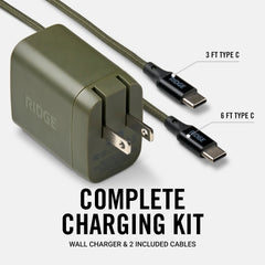 Wall Charger Set - 45W - Matte Olive
