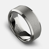 8mm Beveled Ring Set - Platinum - Tantalum Carbide