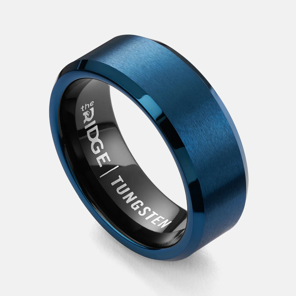 8mm Beveled Ring Set - Alpine Navy