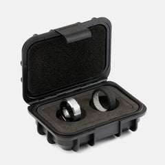 8mm Beveled Ring Set - Platinum