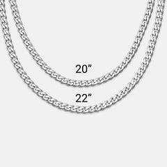 5mm Curb Chain - Platinum - 22"