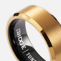 8mm Beveled Ring Set - 24K Gold