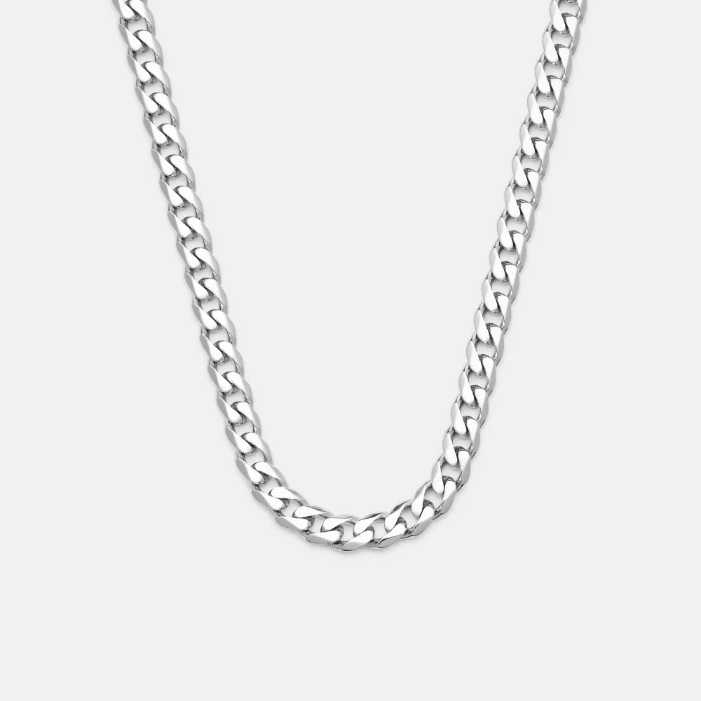 5mm Curb Chain - Platinum - 22"