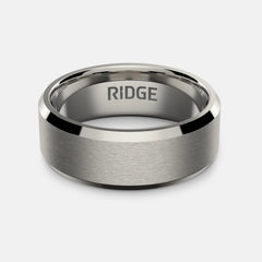 8mm Beveled Ring Set - Platinum - Tantalum Carbide