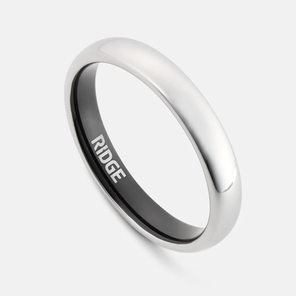 4mm Rounded Ring Set - Platinum