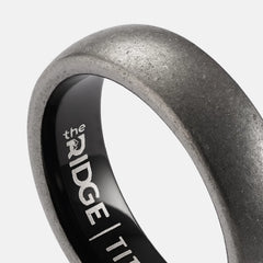 6mm Rounded Ring Set - Stonewashed Titanium
