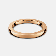 2mm Rounded Ring Set - 14K Rose Gold