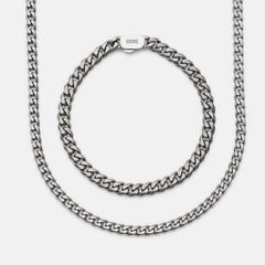 6mm Curb Bracelet - Titanium - Large