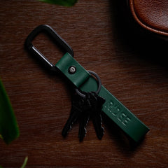 Ridge Keychain - Hunter Green Leather