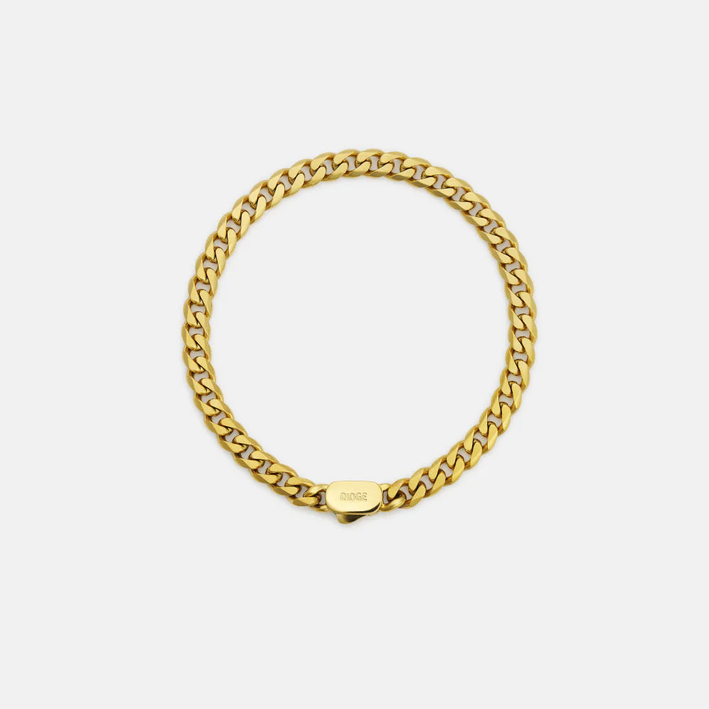 6mm Curb Bracelet - 18K Gold - Medium