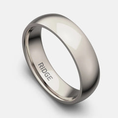 6mm Rounded Ring Set - Platinum - Tantalum Carbide