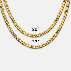 5mm Curb Chain - 18K Gold - 22"
