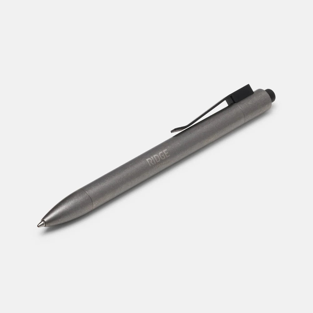 Ridge Click Pen - Stonewashed Titanium