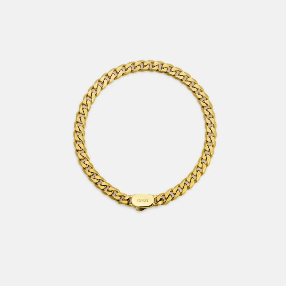 6mm Curb Bracelet - 18K Gold - Large