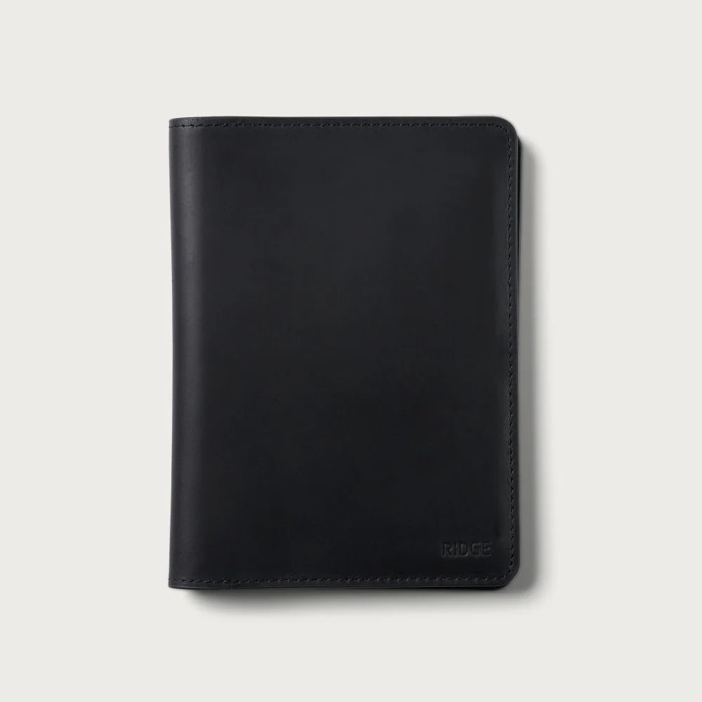 Passport Wallet - Midnight Black Leather