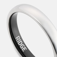 4mm Rounded Ring Set - Platinum