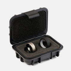 8mm Beveled Ring Set - Stonewashed Titanium