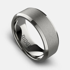 8mm Beveled Ring Set - Platinum - Tantalum Carbide