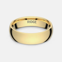 6mm Rounded Ring Set - 24K Gold - Tantalum Carbide